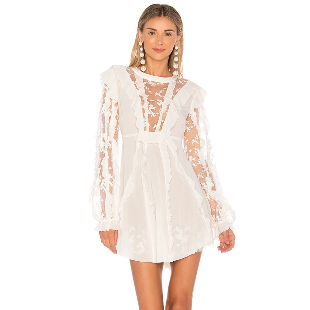 For love & Lemons Rosebud Ruffle Mini Dress